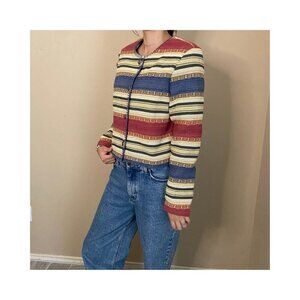 Vintage Roughrider Woven Stripe Jacket - Made in USA | Boho Western Style size L